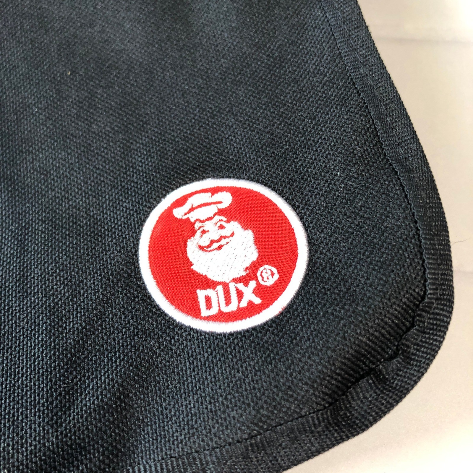 Dux Black Canvas Messenger Bag Crossbody Shoulder Strap Chef Logo Patch Utility
