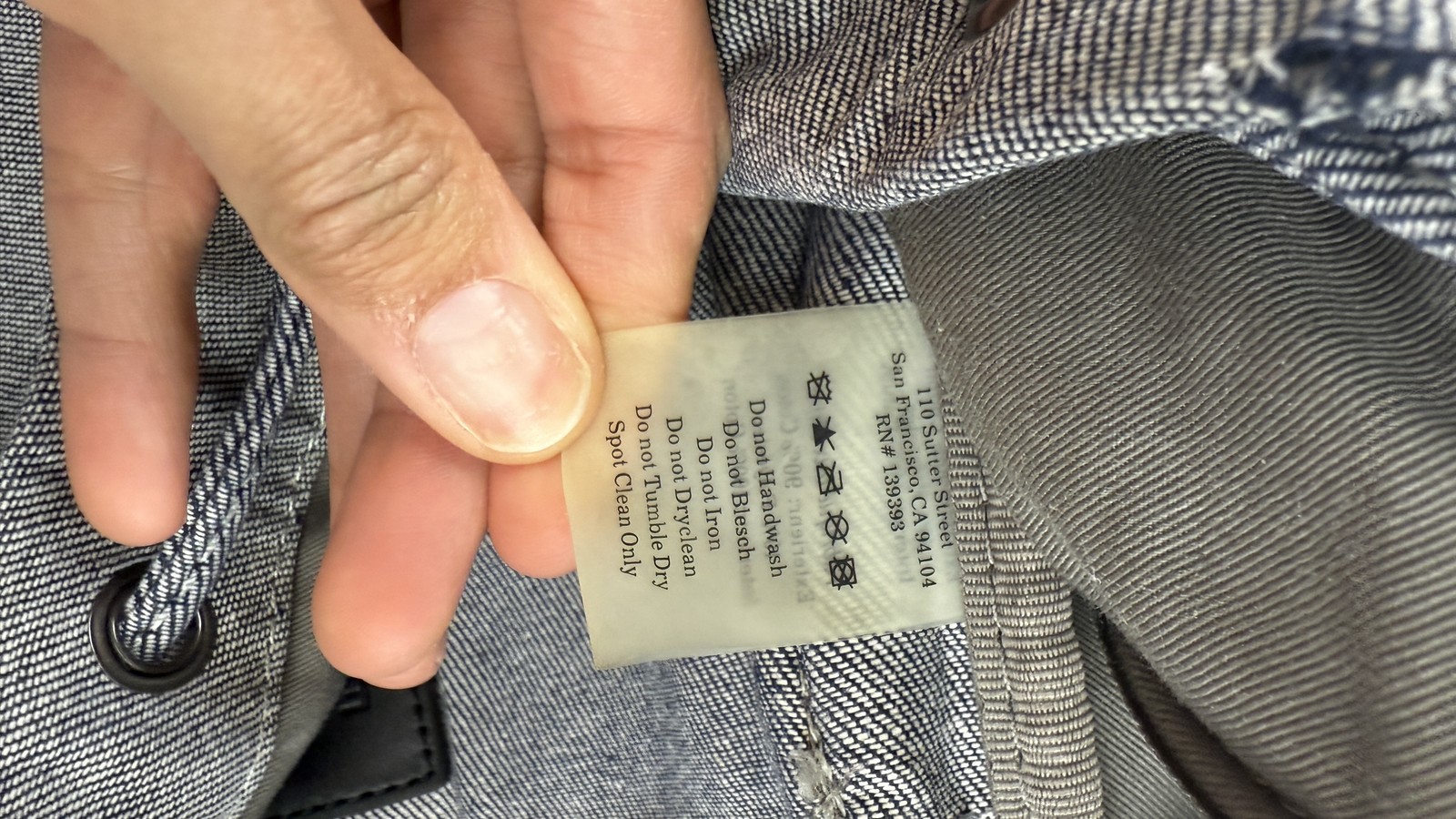 Everlane Backpack Mens Gray Cotton Drawstring Flap Pocket Casual Canvas Bag