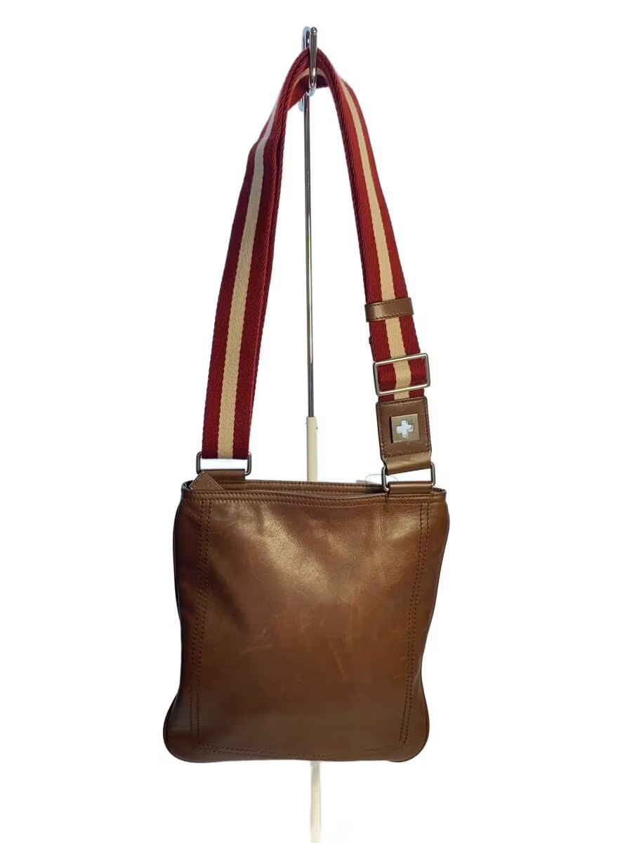BALLY Shoulder Bag, Leather, Brown, Plain, Overall Scratches
