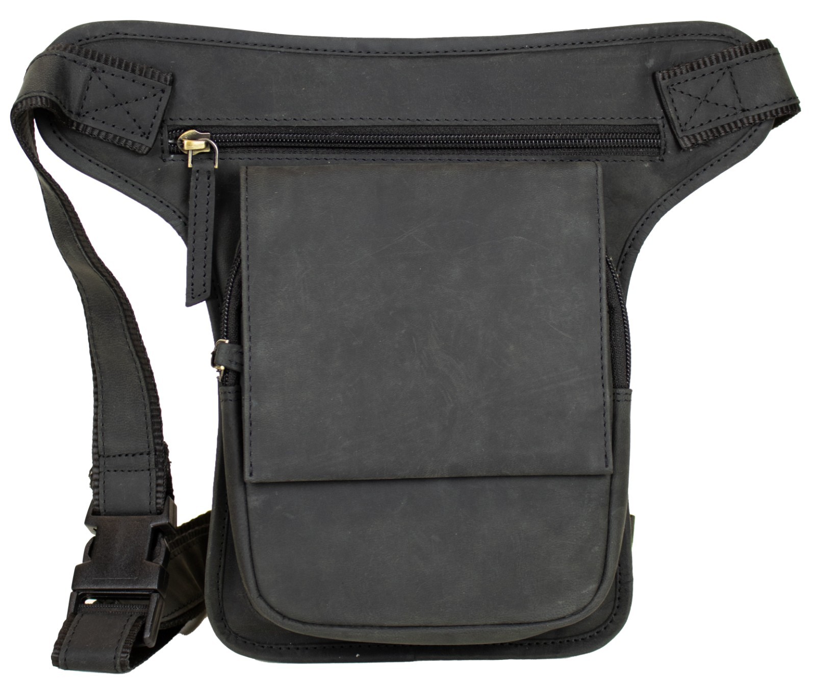 Vintage Biker Leg Bag Waist, Belt Bag Crossbody Motorcycle with Leg Strap