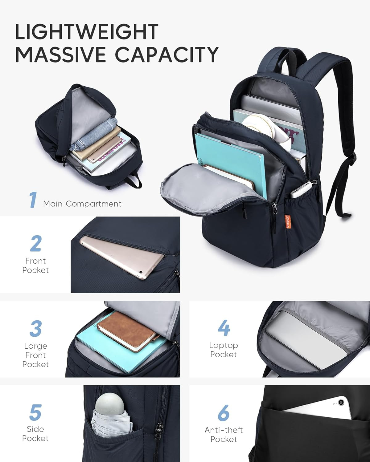 40X30X15Cm Personal Item Bag Lightweight Foldable Travel Backpack Carry on Fligh