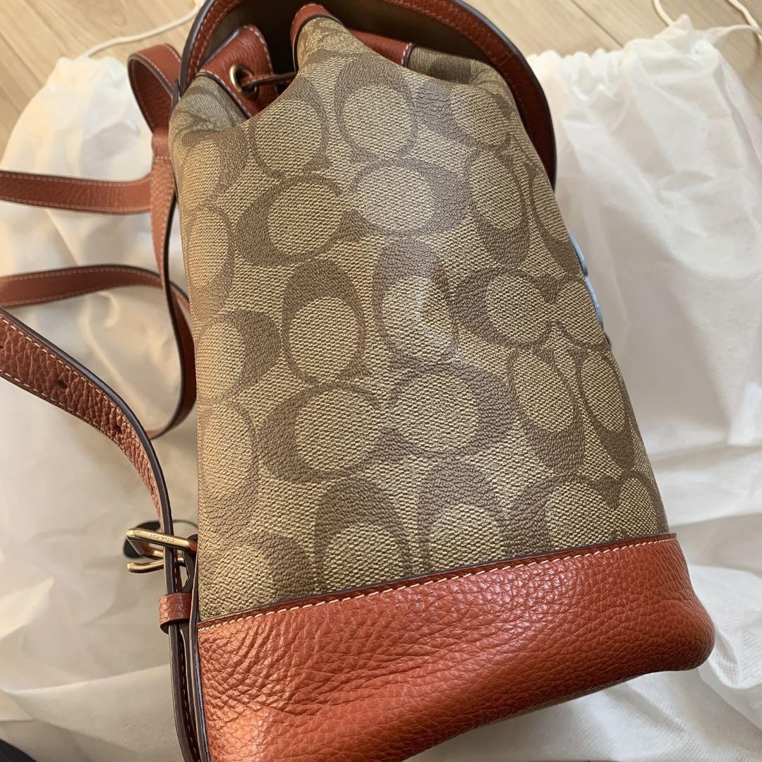[COACH x PEANUTS] Dempsey Drawstring Backpack CE853, Signature Canvas, Patch