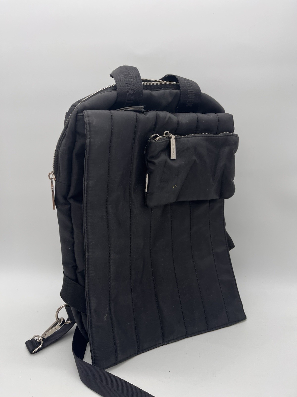 Steve Madden Black Backpack Unisex 4-Zip Compartments Casual Travel Bag