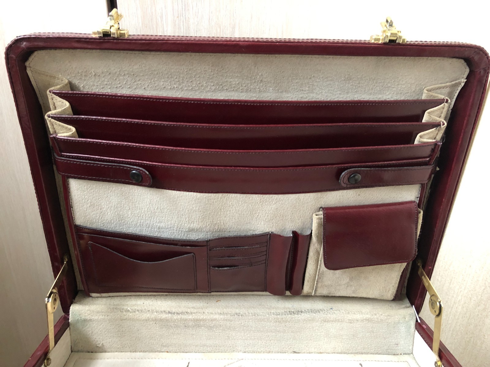 Vintage Franzen Genuine Leather Briefcase – Dark Burgundy – Made in Germany