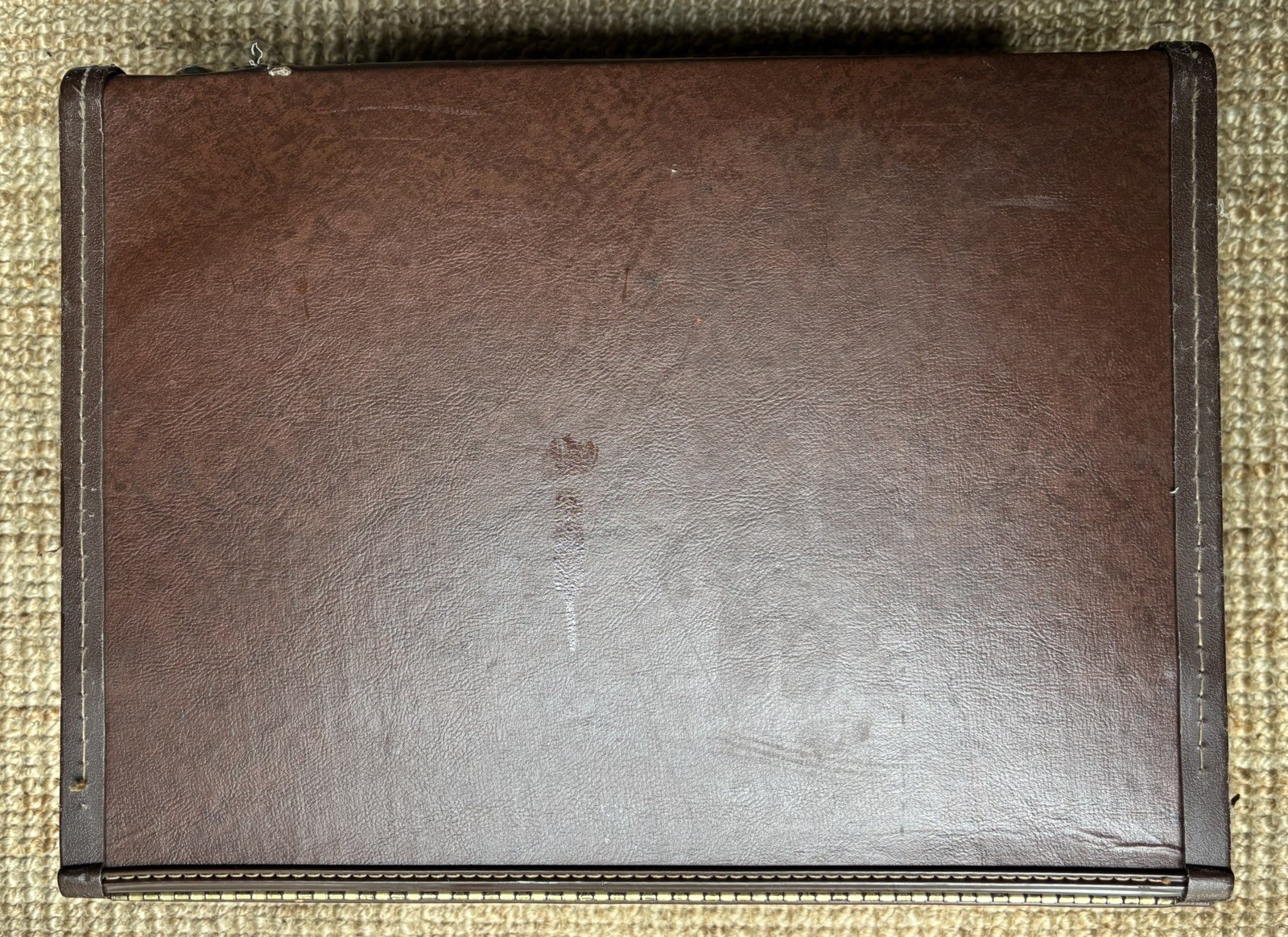 Vintage Stebco Brown Pilots Briefcase Attache Travel Case No Key / FREE SHIPPING