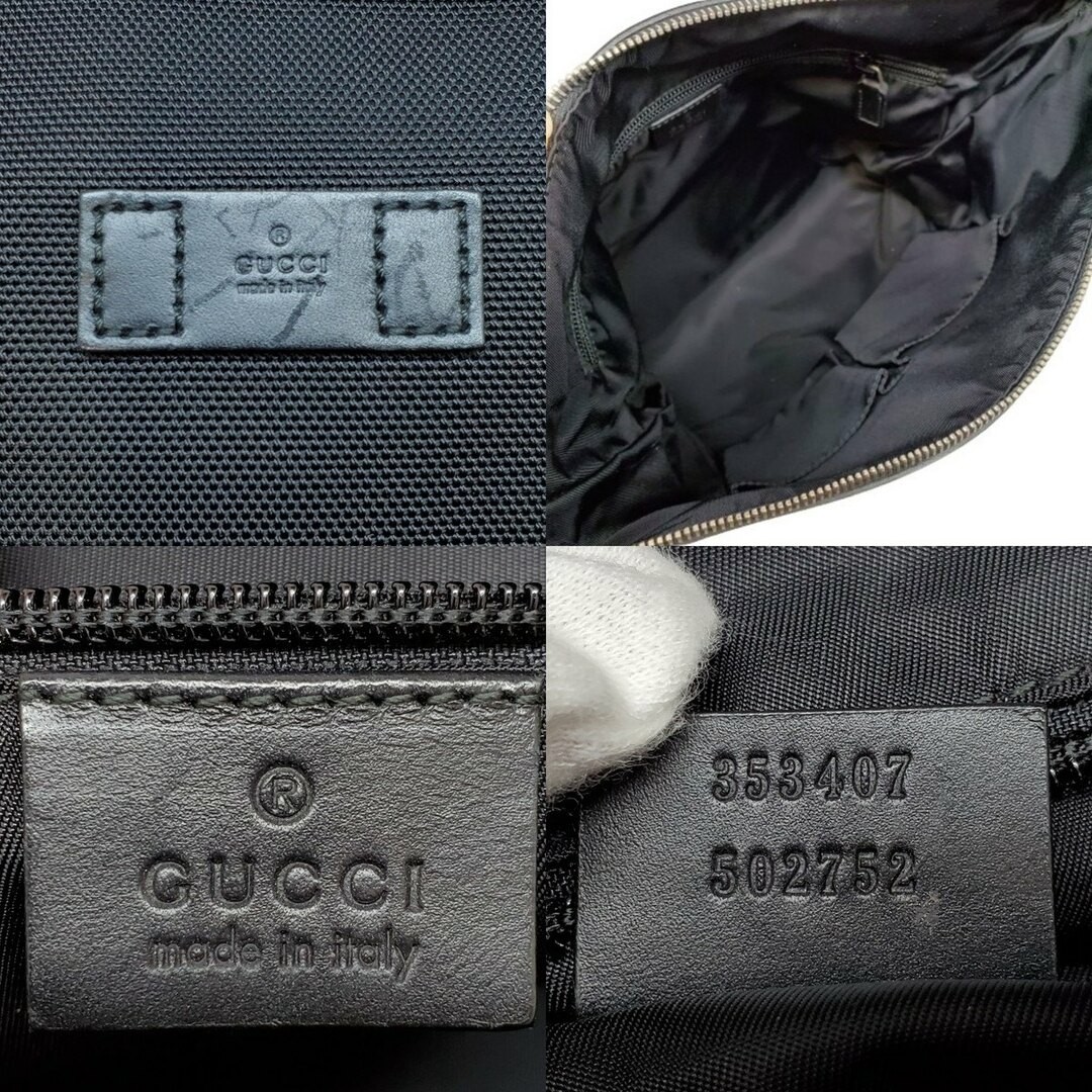 GUCCI men’s Shoulder Bag SherryLine canvas leather black Designer 26×28×4cm