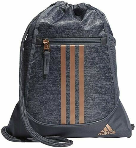 NEW adidas Alliance II Sackpack Drawstring Bag Jersey Onix Grey Rose Gold Sport