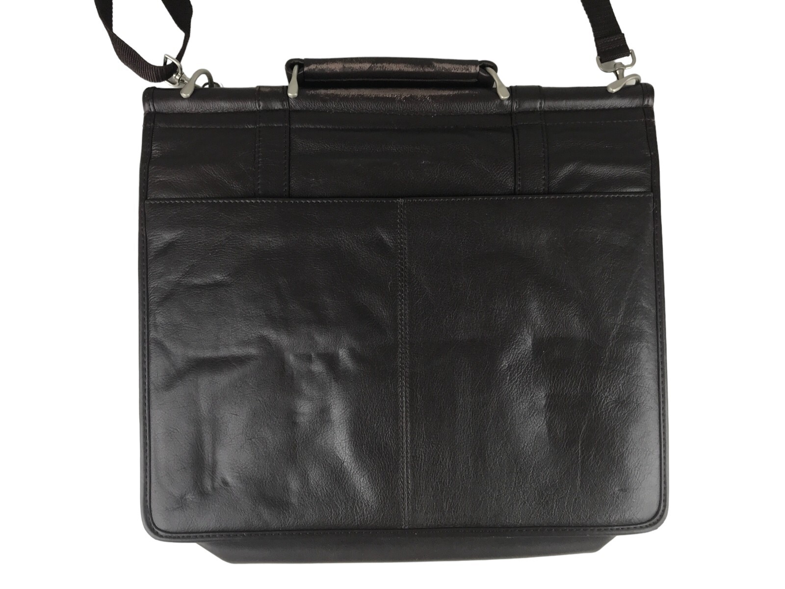 Wilsons Leather Unisex Brown Detachable Strap Top Handle Briefcase Document Case