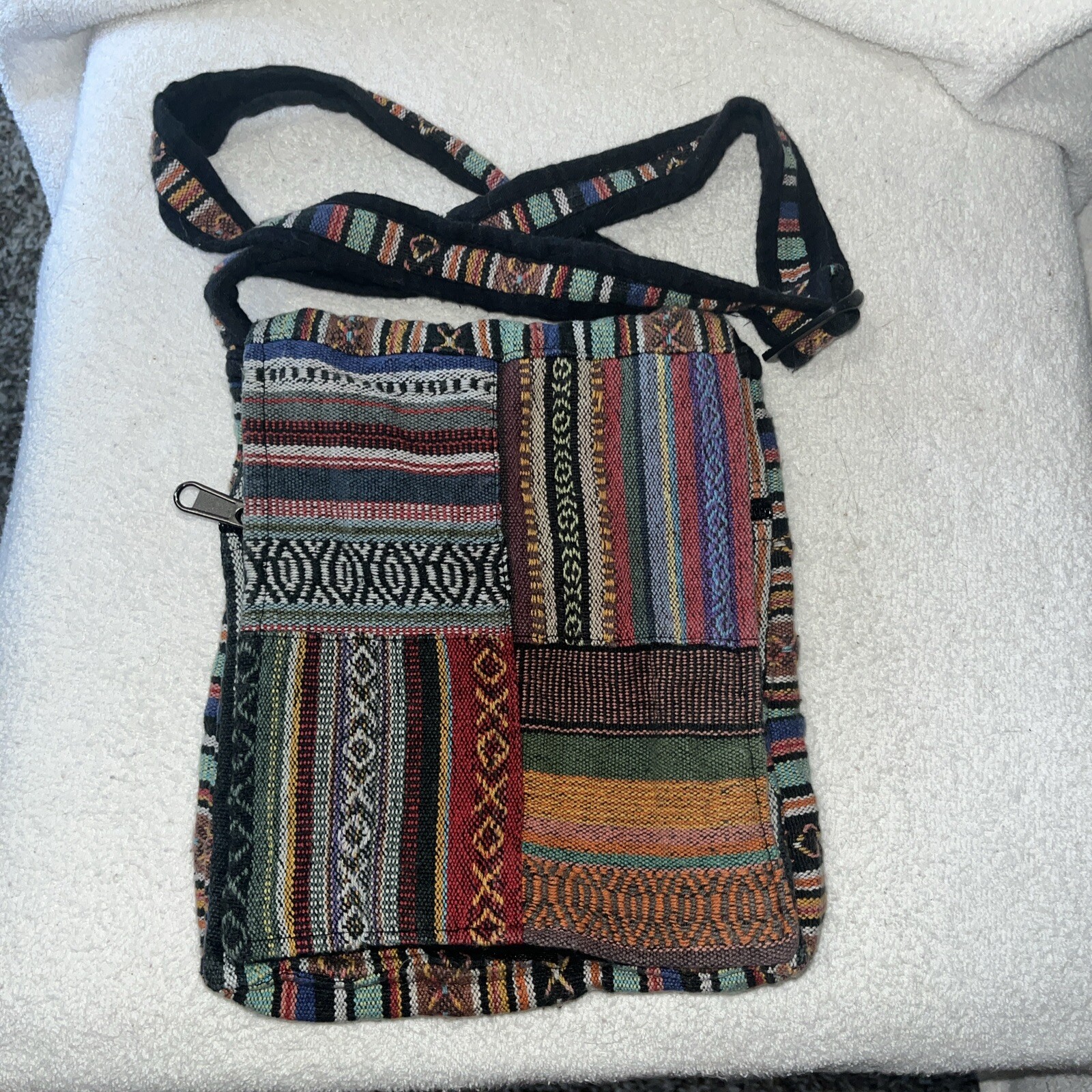 Kathmandu Imports Messenger Bag Shoulder Bag Bohemian Nepal Hippy Cotton 8”x10”