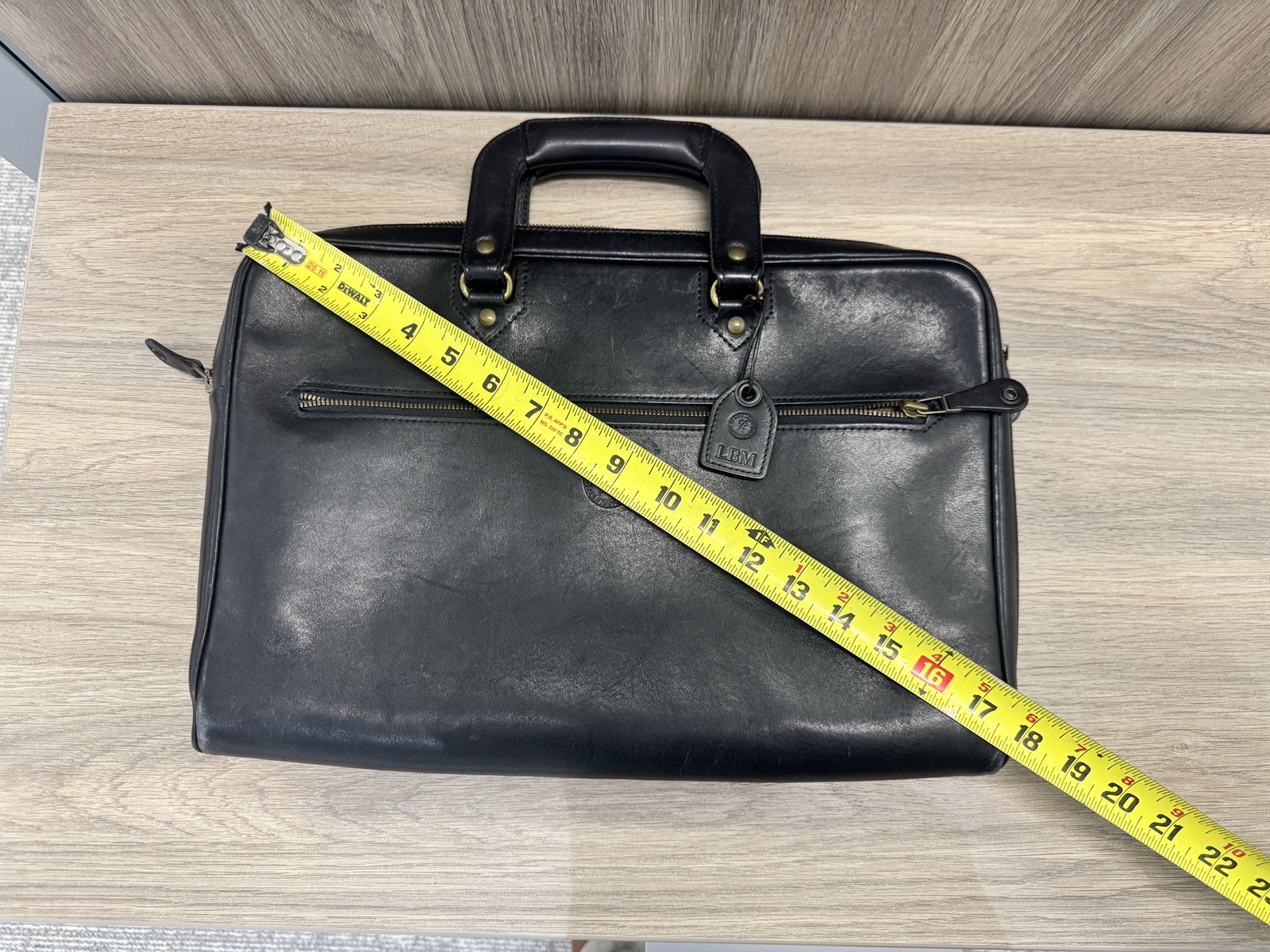 Glaser Designs San Francisco Black Leather Briefcase Laptop Bag *See Description