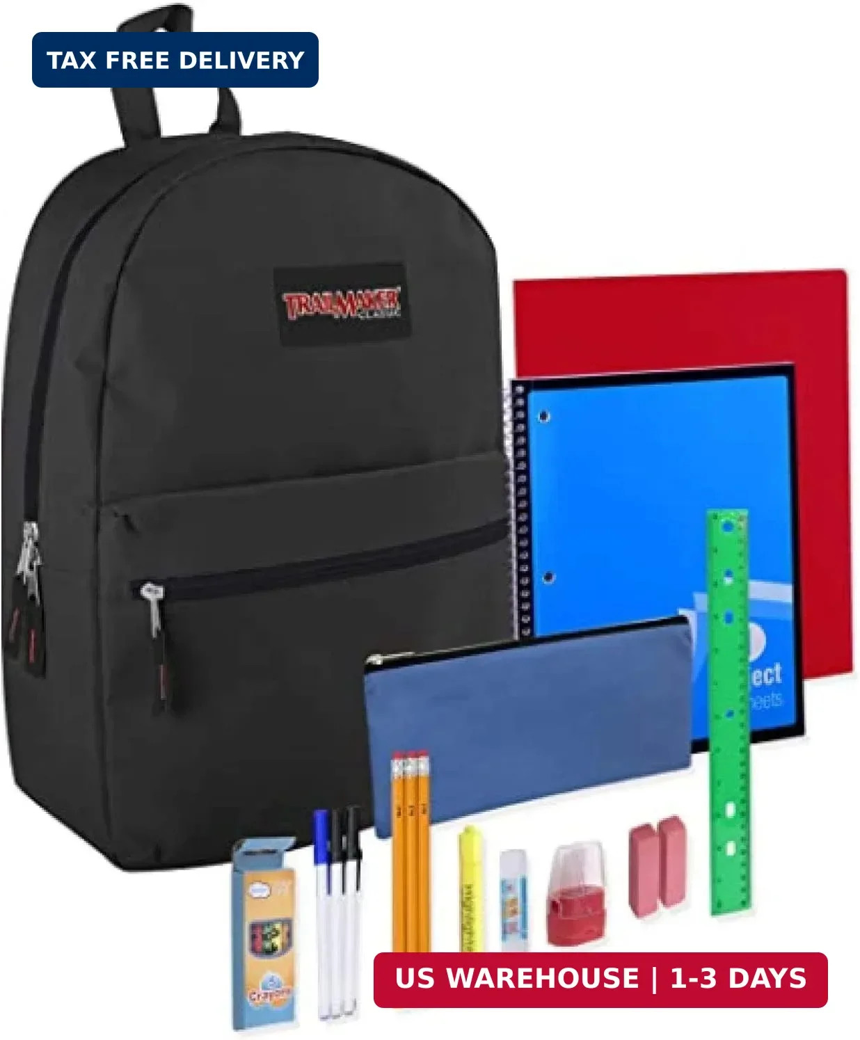 Trail maker Backpack with School Supplies for Kids – 20 Piece Back to School Sup