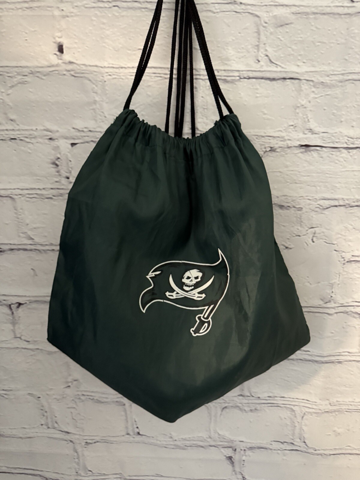 Unbranded Green RHS Pirates String Backpack with Pocket Approx 13″ x 17″