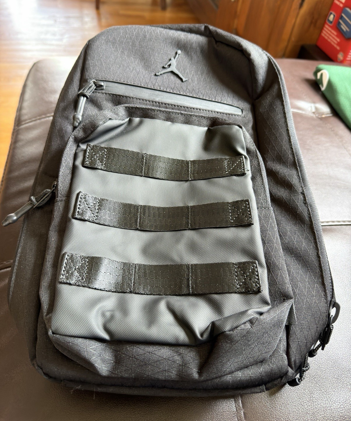 Jordan Jumpman Gray/Black Backpack Zip Closure, Adjustable Straps, Pockets