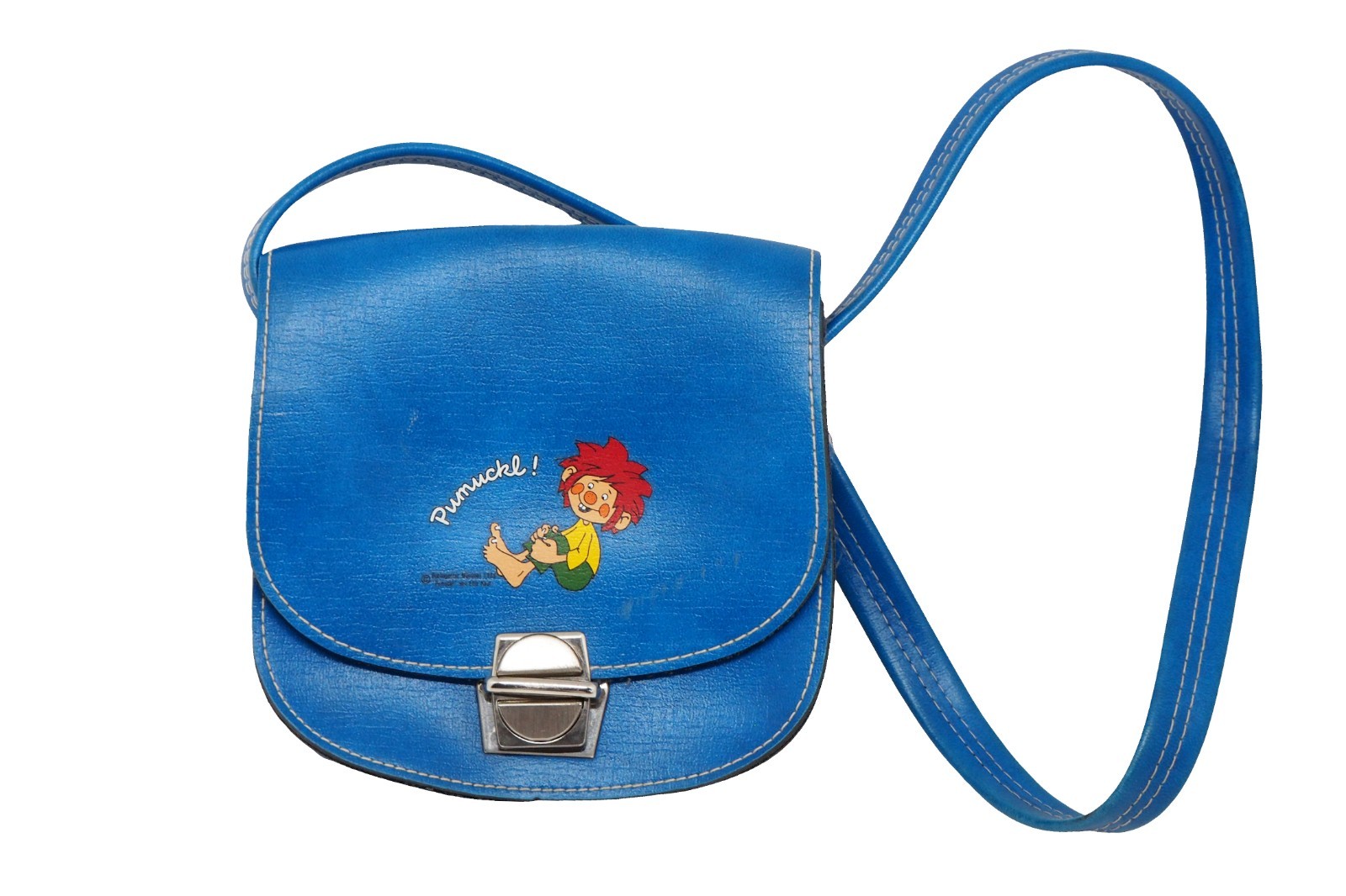 Vintage Meister Eder und sein Pumuckl 1986 Bag Blue Retro Cartoon 80s