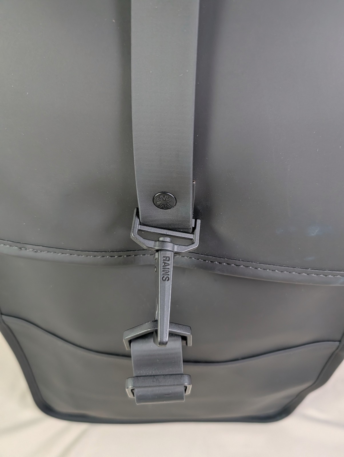 RAINS Waterproof Backpack Black Minimalist Laptop School Travel Bag
