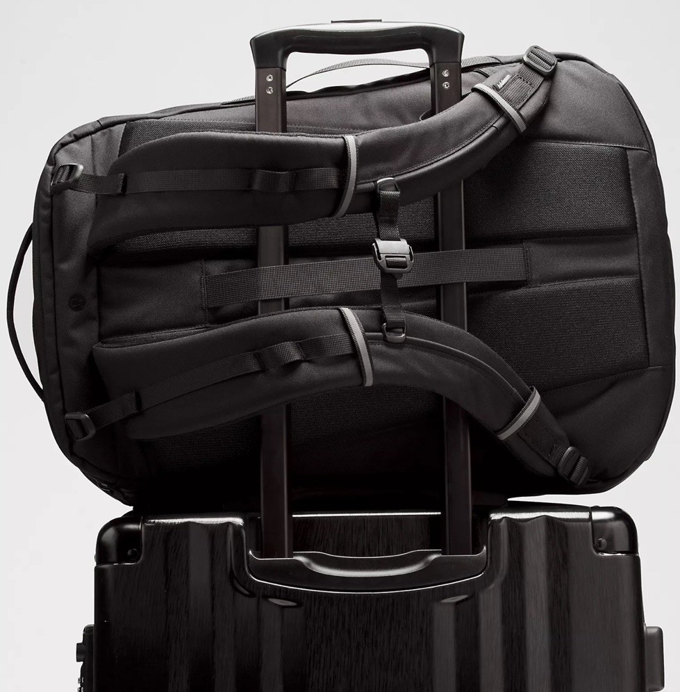Lululemon Triple-Zip Tech Canvas, 28L Backpack In Black / Tan Interior