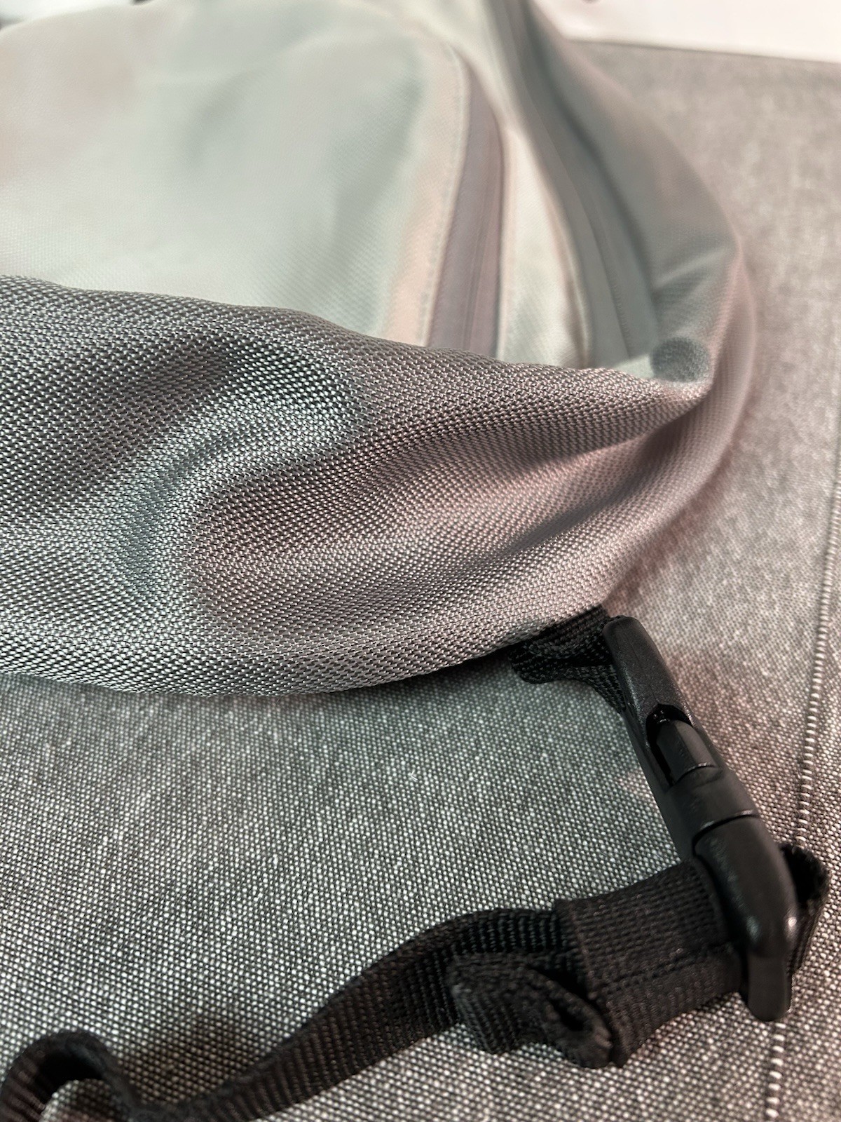 Eddie Bauer Nylon Sling Backpack Silver/Gray/Black Camping Hiking Daypack