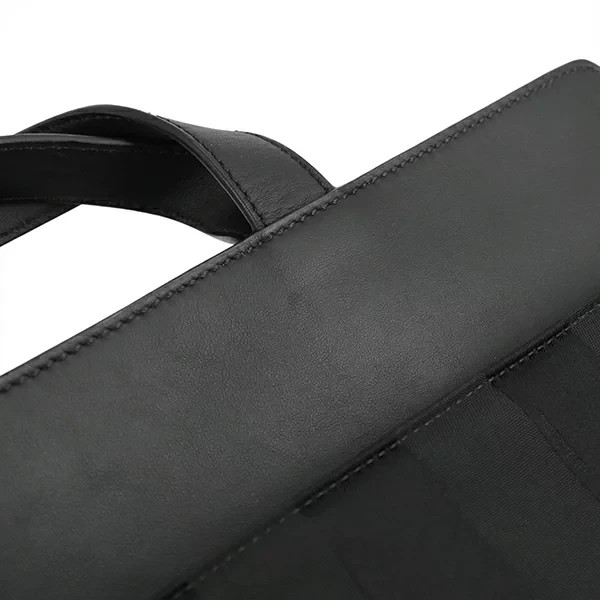 Fendi PEEKABOO Iconic Medium Pecan Canvas Leather 7VA501 Black Shoulder bag 2WAY