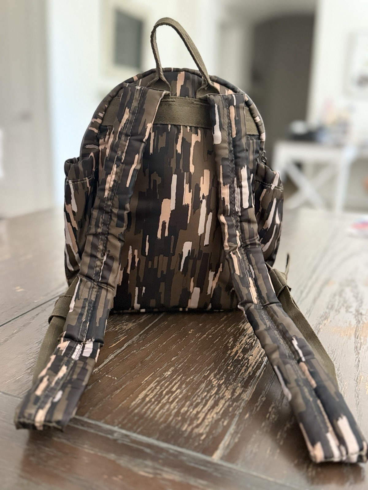 Lug Mini Backpack Camouflage Black Beige Zip Closure Adjustable Straps Pockets