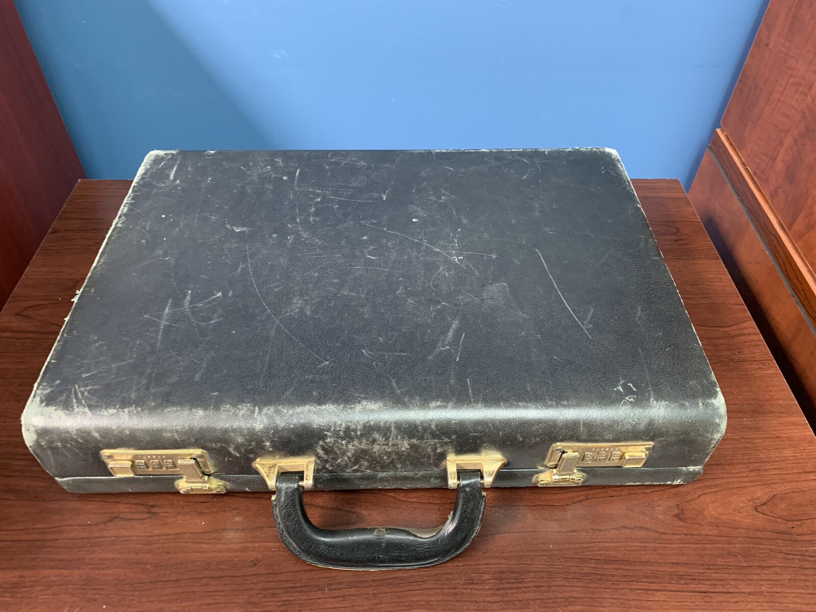 Vintage Givenchy Black Leather Briefcase With Presto Locks