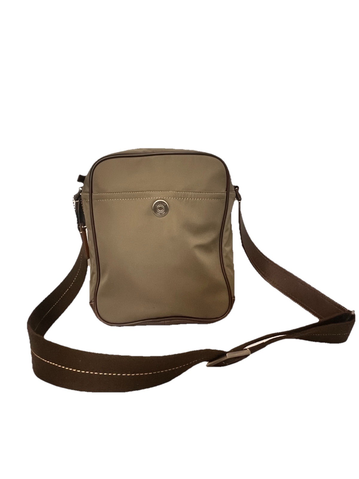 COACH Men’s Olive Green Brown Leather Crossbody Flight Bag