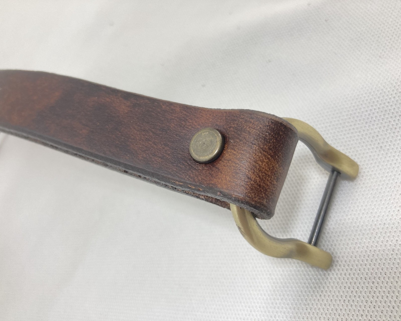 Antique Drk Brown Leather Replacement Handle Luggage Briefcase Instrument Case