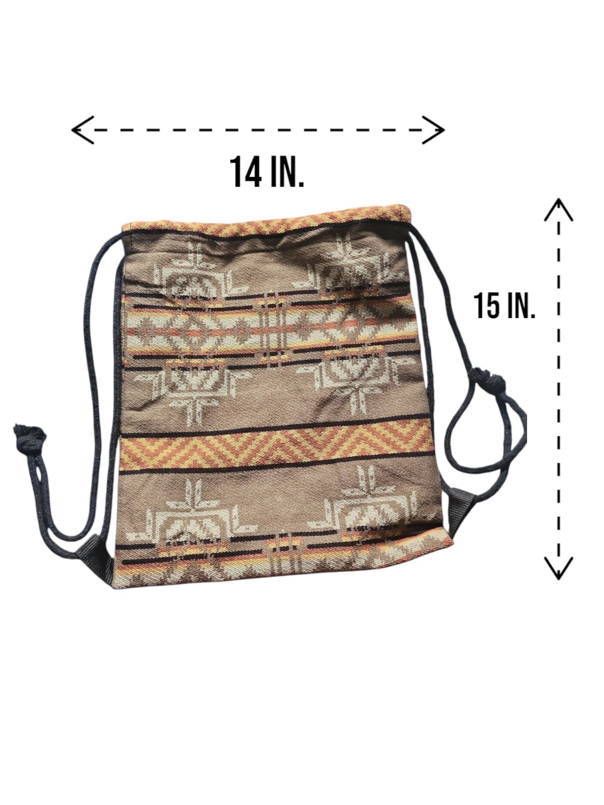 Drawstring Sack Pack Southwest Style Cotton Travel Backpack Foldable USA SELLER