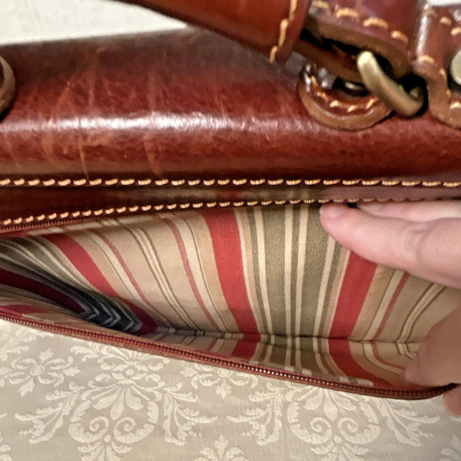 Cenzo Italian Leather Briefcase Messenger Bag Floto Laptop Case Satchel Brown WR