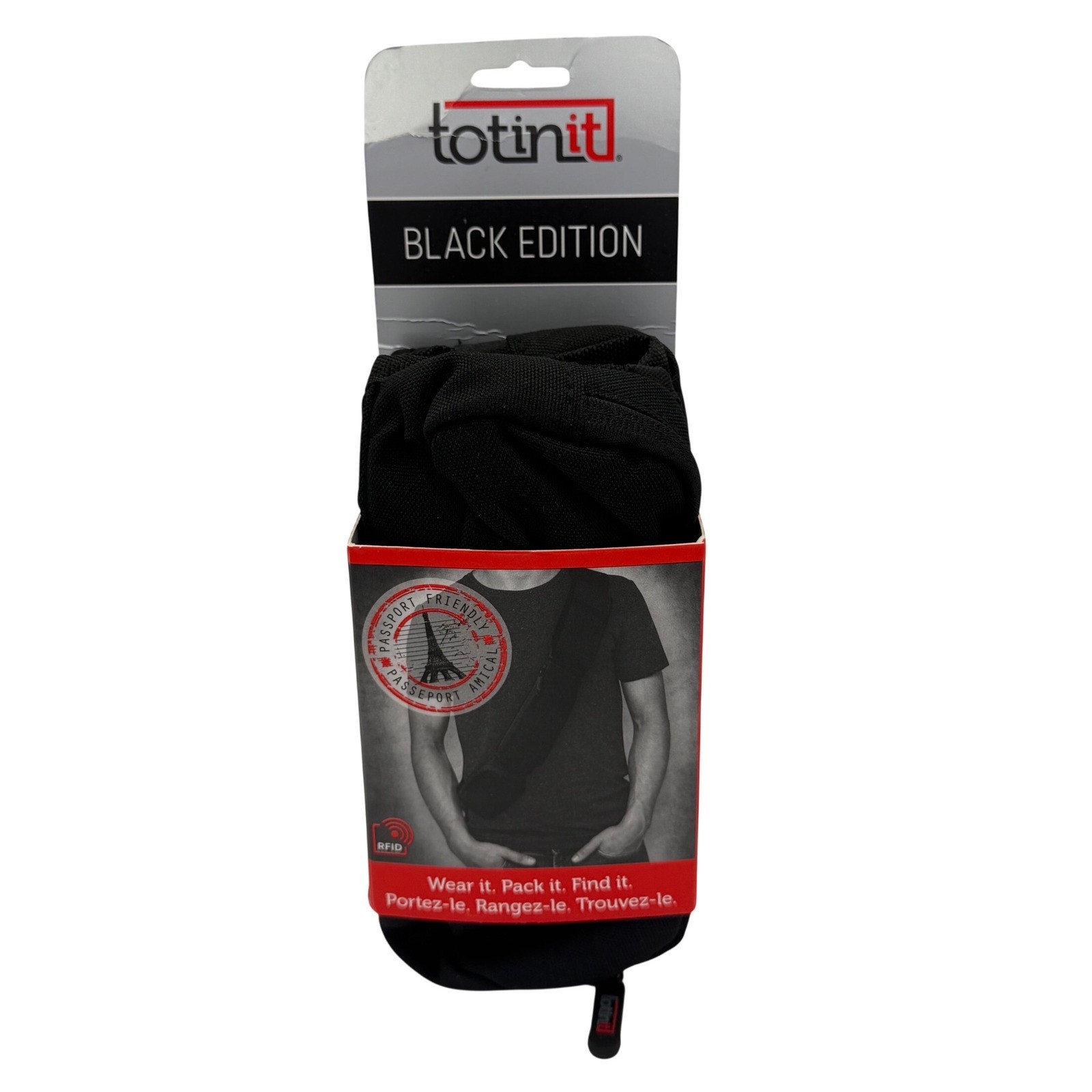 Totinit Black Edition Modular Crossbody Strap Bag RFID Blocking Travel Pouch NEW