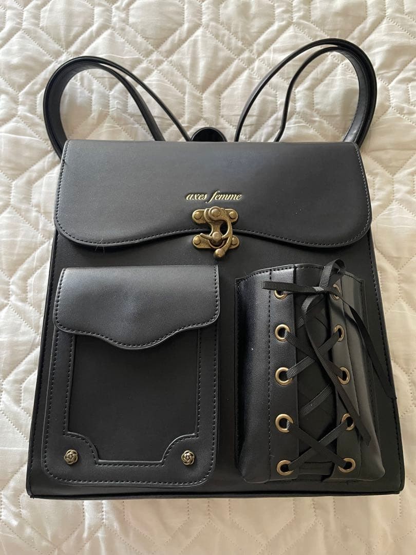 Axes Femme Backpack Lace-Up Flap Classic Gothic Style