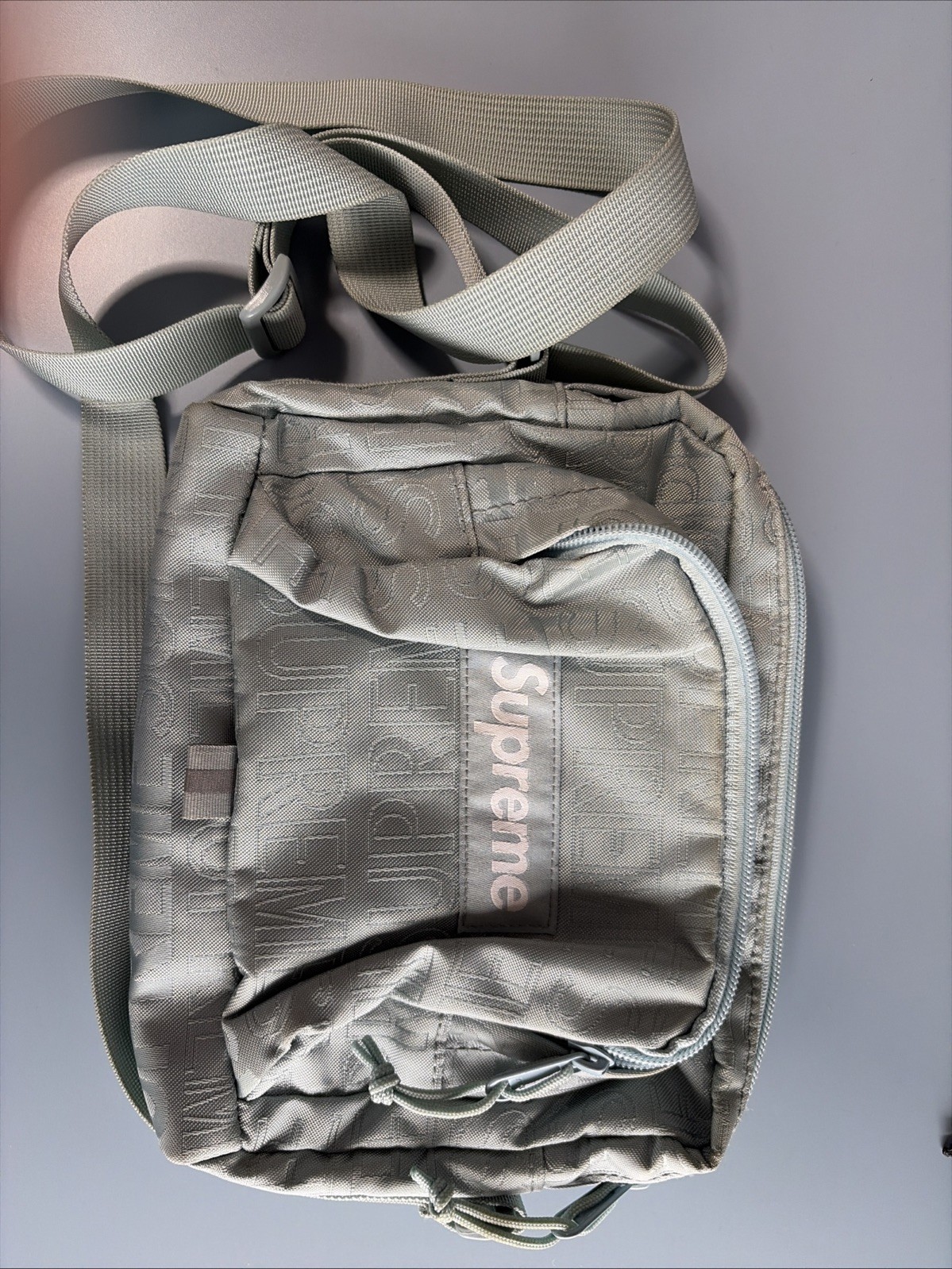 Supreme Shoulder Bag Unisex Adults Blue Ice SS19 Cordura