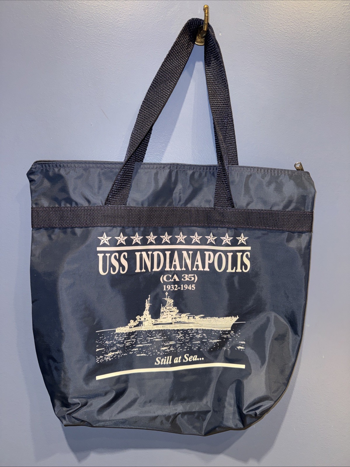 Worst Naval Sea Disaster Ever Sunk July 30, 1945 Tote USS Blue Vinyl With Nylon