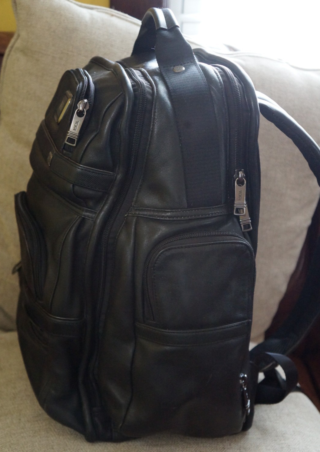 Tumi Alpha 3 Leather Backpack 02603580D3/117347-1041 BRIEF PACK BLACK