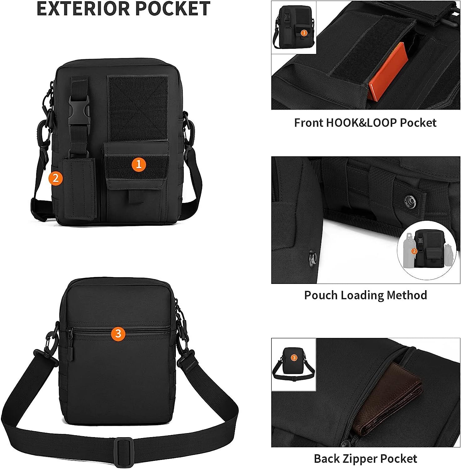 Tactical Canvas Messenger Bag Classic Vintage Shoulder Bag Crossbody Casual Pack