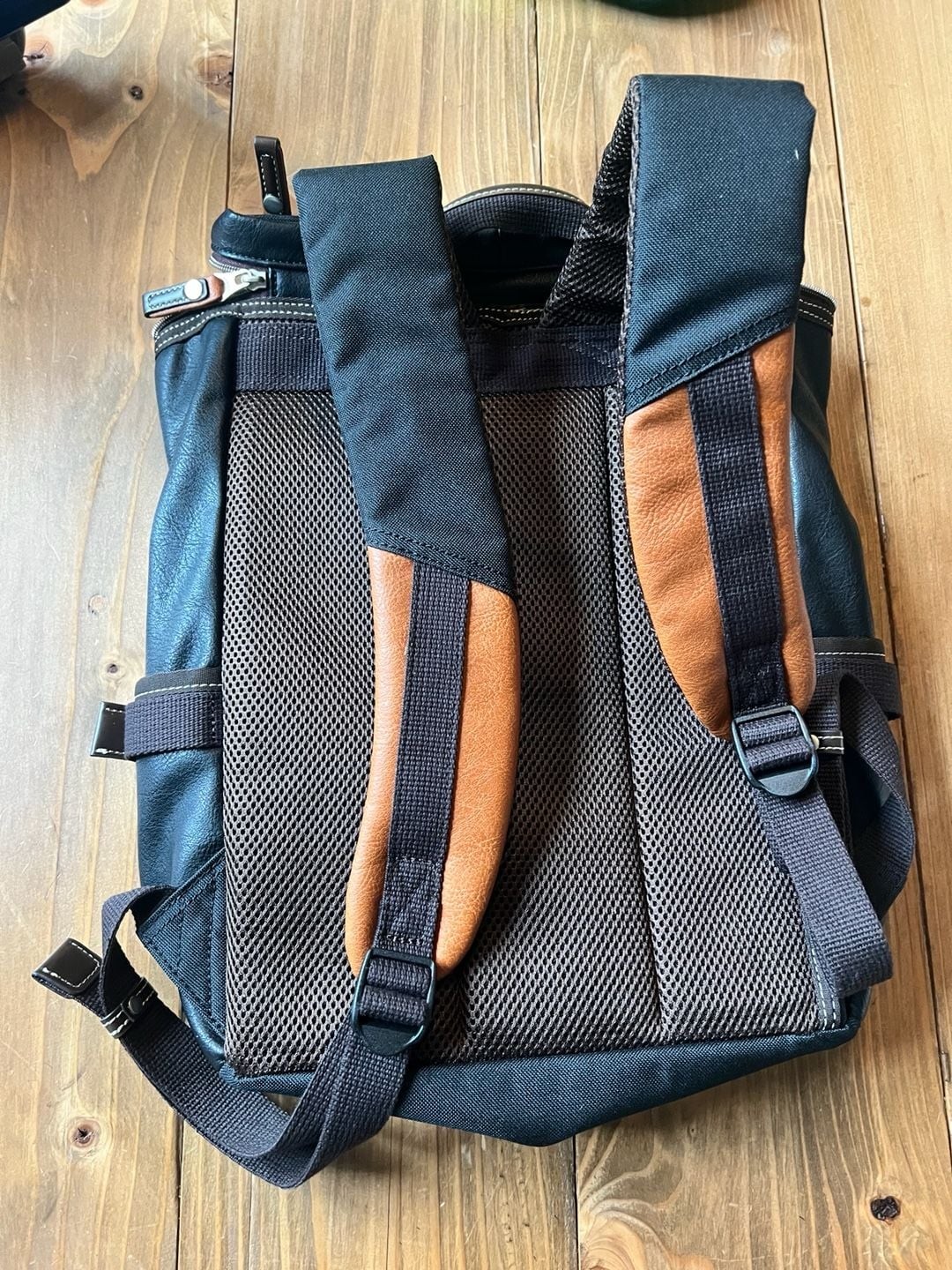 Harvest Label Connect Backpack Black and Brown Leather Trim