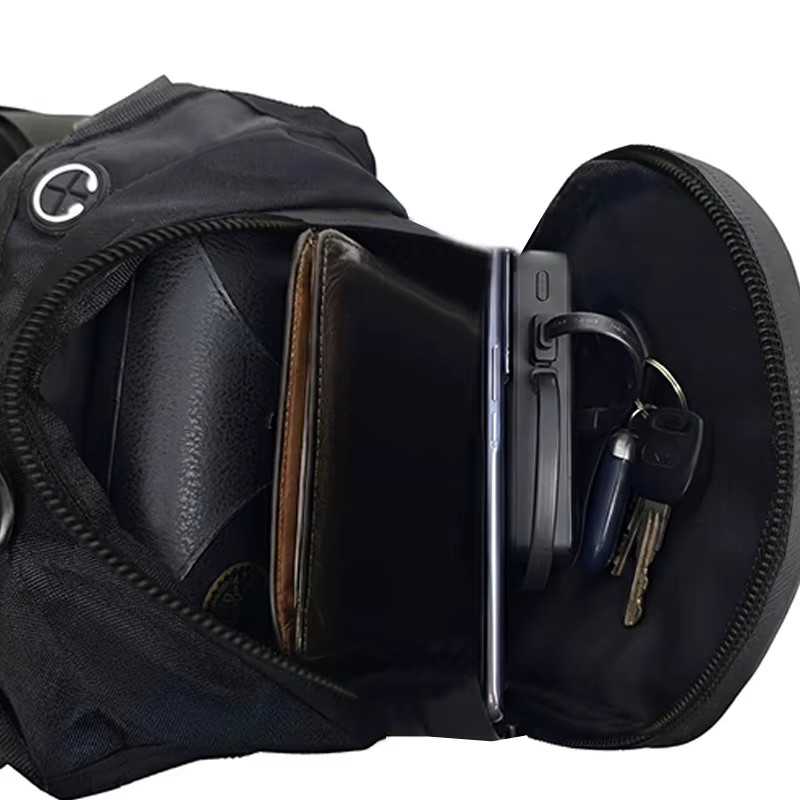 Motorcycle Drop Leg Bag Hard Shell Thigh Waist Pack Rider Storage Black