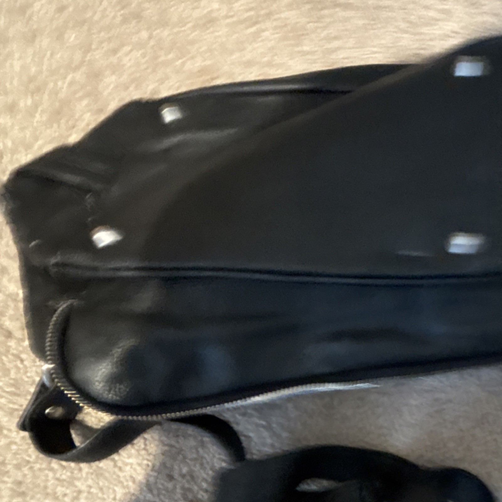 Black Shoulder Bag with Zip Closure