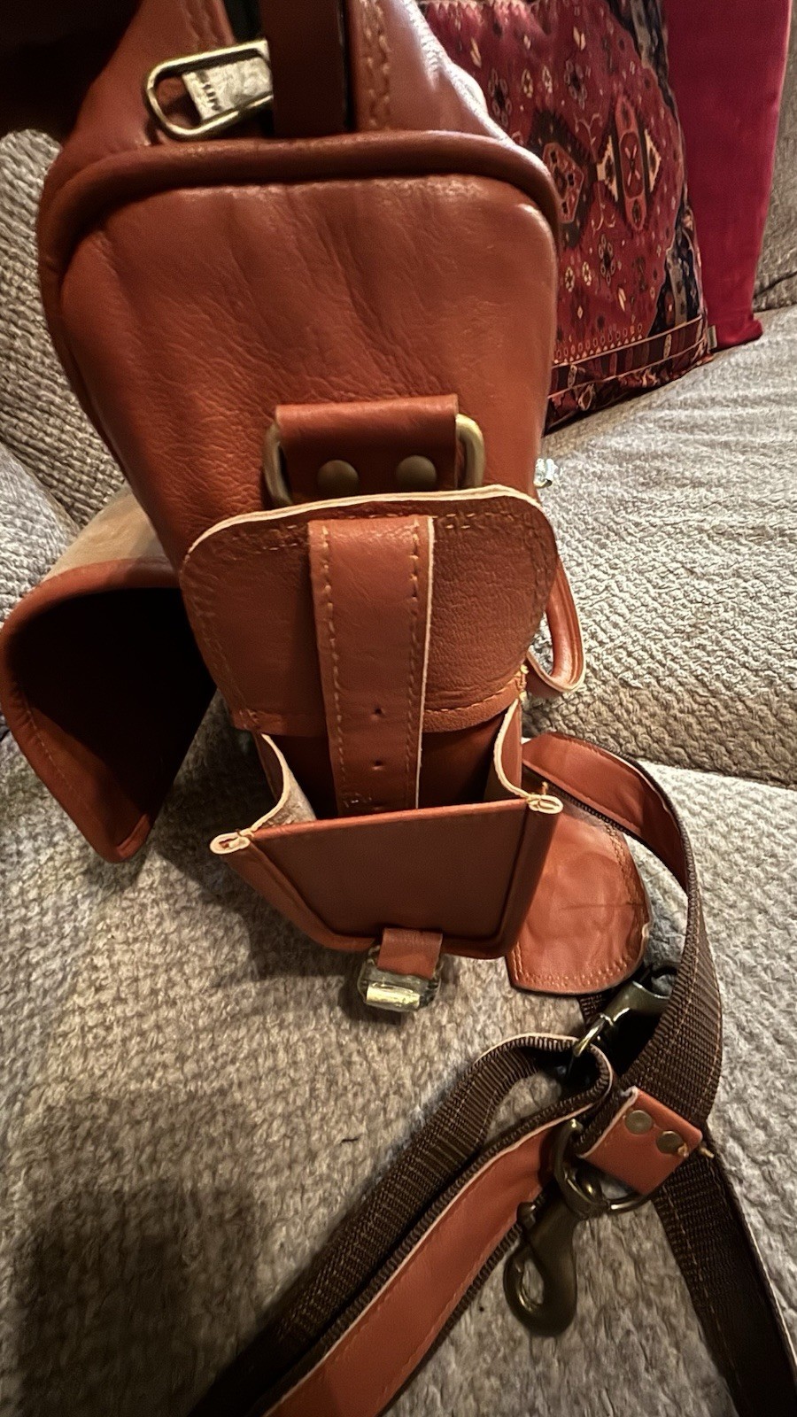 MaheTri Genuine Leather Briefcase Messenger Bag 16” Brown NEW Buffalo Leather