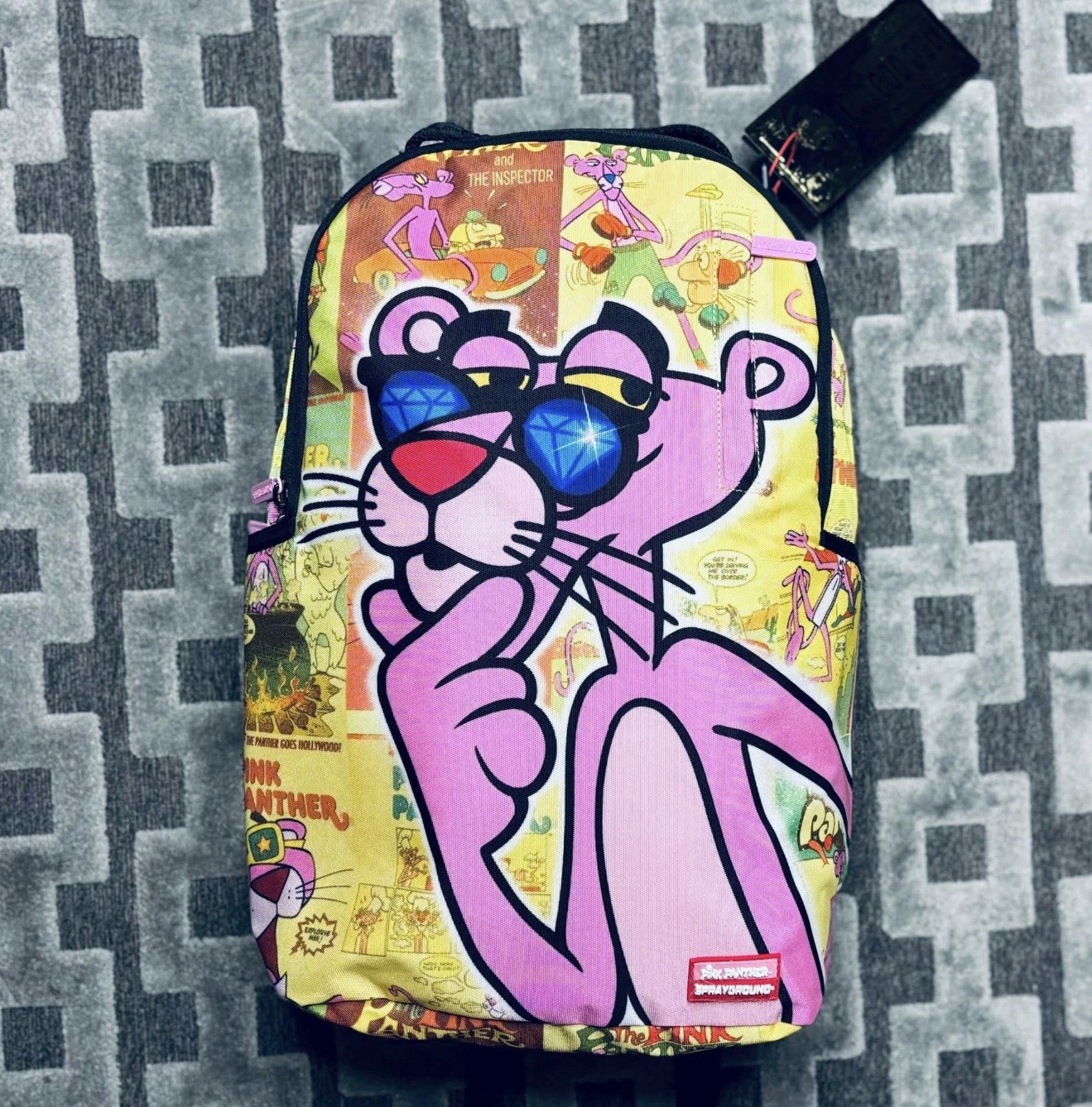 Sprayground PINK PANTHER DIAMOND SHADES BACKPACK Velour Laptop Compartment Fabri
