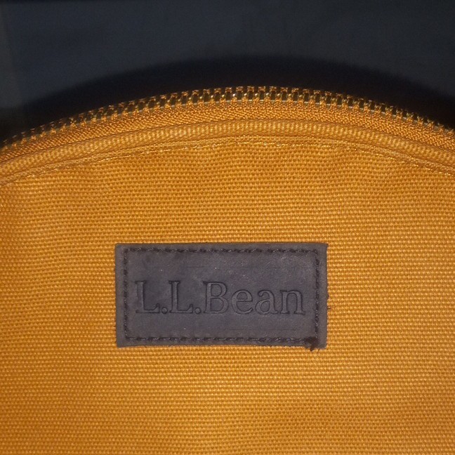 L.L.Bean Brown Solid Canvas Zip Toiletry Bag Pouch for Unisex Adults