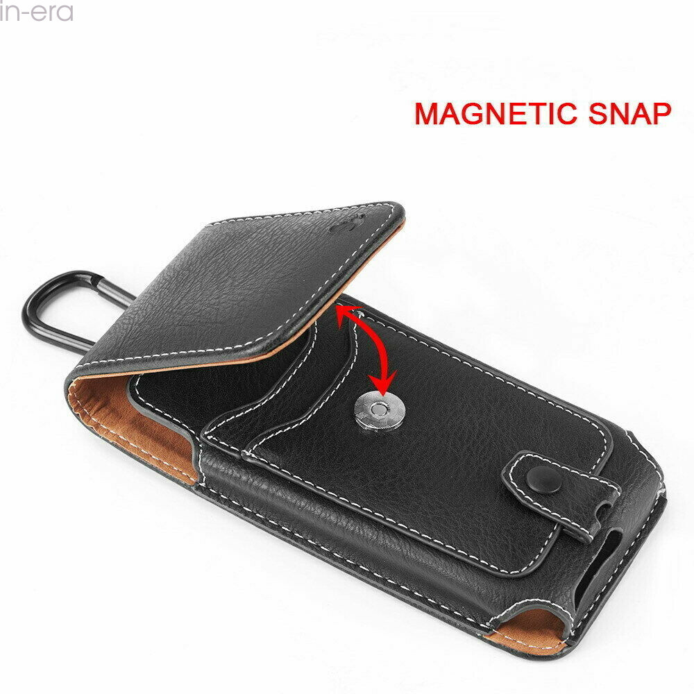 Universal Cell Phone Case Pouch Holster w/ Belt Loop Metal Clip for Large Phones