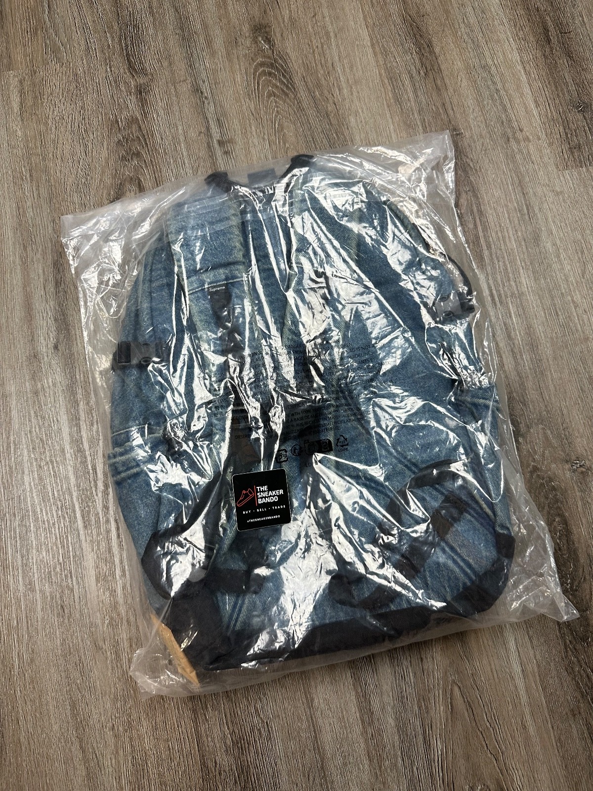 New Supreme Denim Backpack Washed Indigo Navy Blue FW25