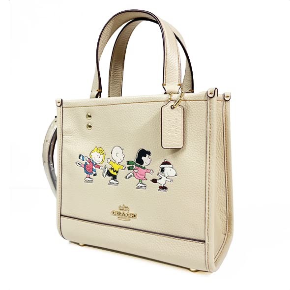 Coach x Peanuts CE850 Snoopy Collaboration Tote Shoulder Bag Chalk Women’s