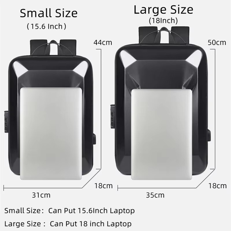 Men’s E-Sports Hard Shell Backpack 15.6 /18 Inch Anti-theft Lock Waterproof