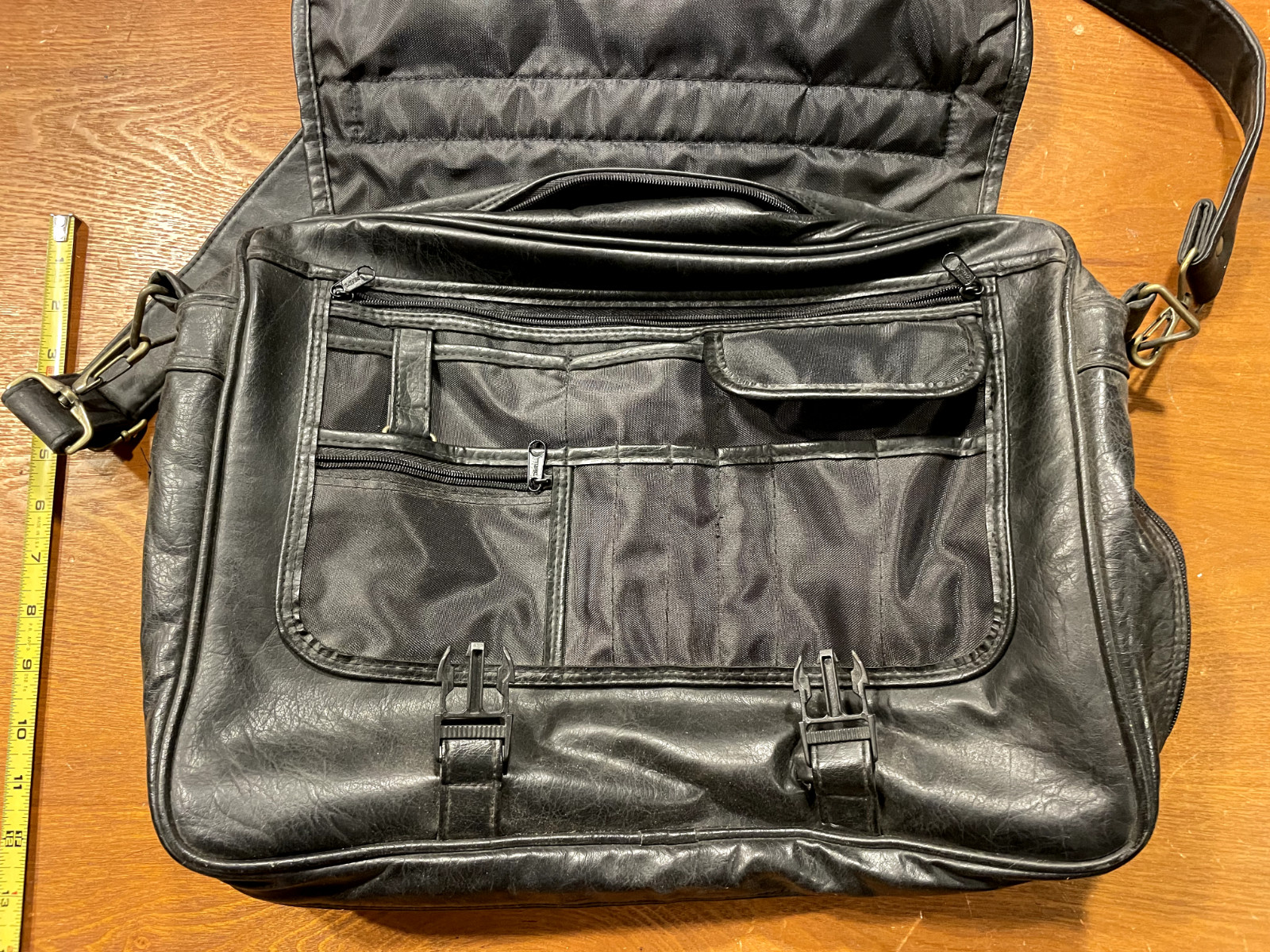 Black Caterpillar Leather Bag