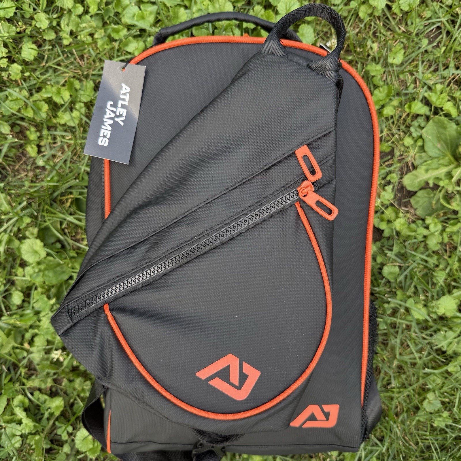 ATLEY JAMES Backpack Sling Bag Set Black Orange Travel School NEW NWT