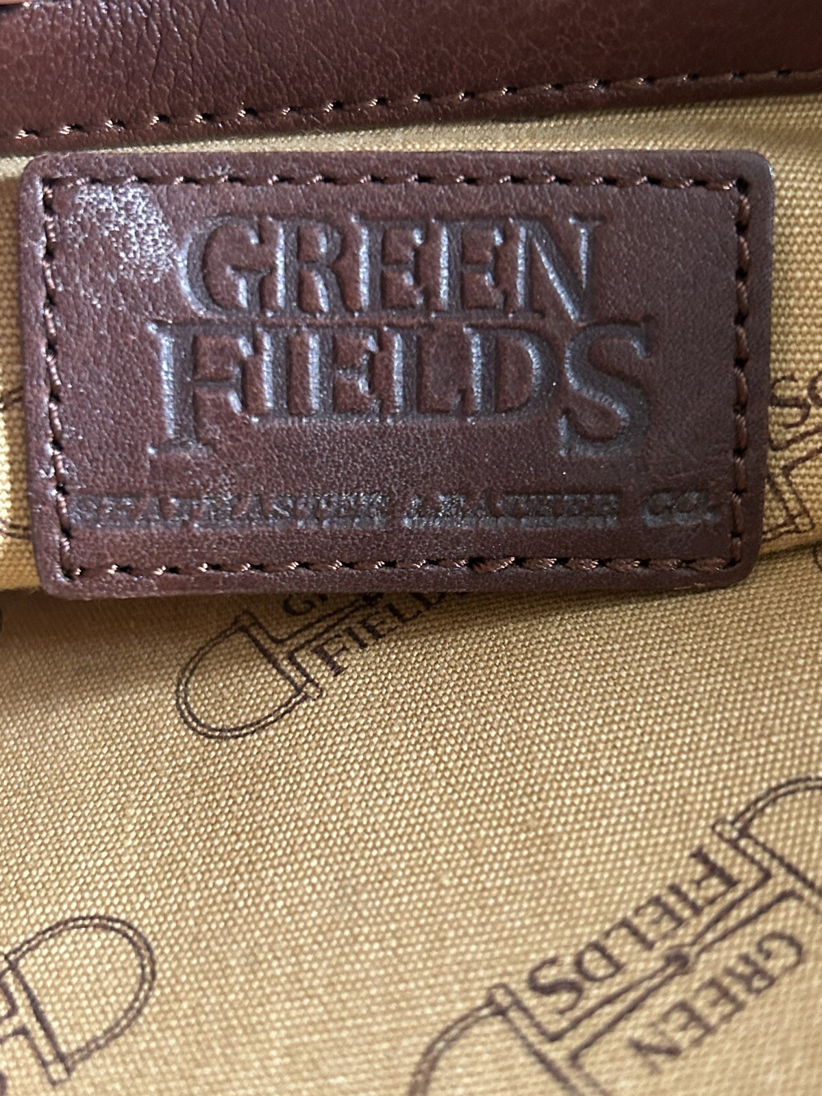 Green Fields Shafmaster Brown Leather Messenger Shoulder Laptop Bag Briefcase