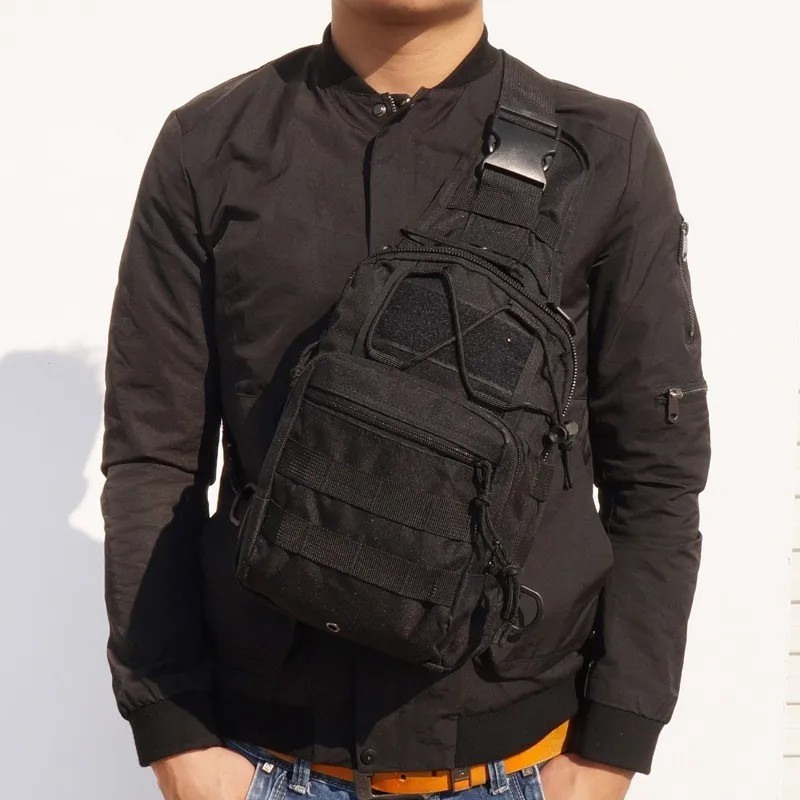 Mens Backpack Tactical Sling Shoulder Bag Molle Travel Chest Pack Outdoor Hiking