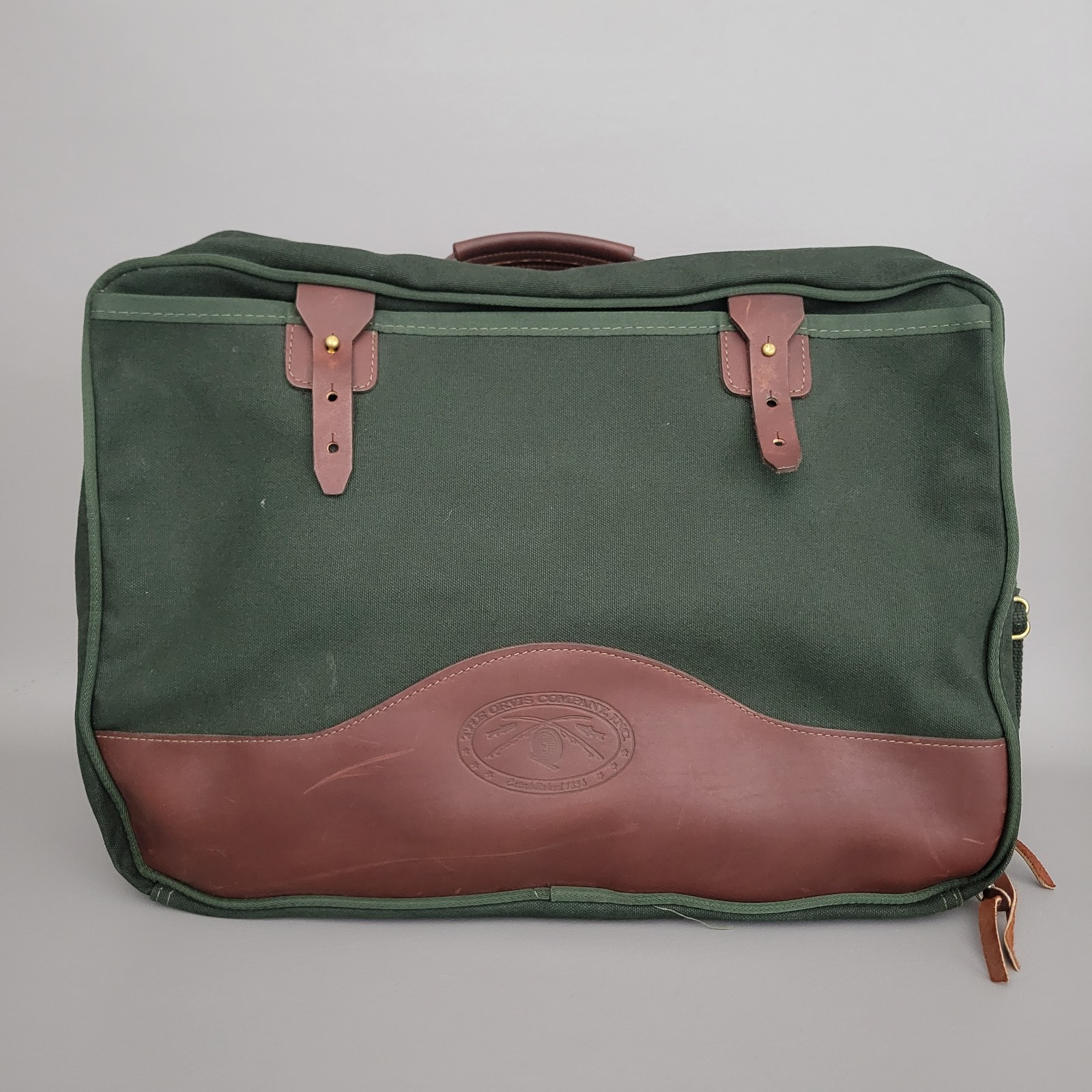 Vintage Orvis Gokey Battenkill Luggage Carry On Canvas Leather Double Sided