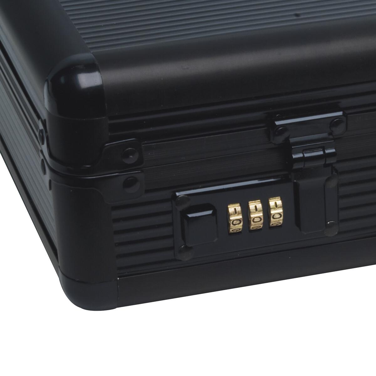 Briefcase with Lock Combination Anti-Theft Attache Black Aluminum SPC-941G